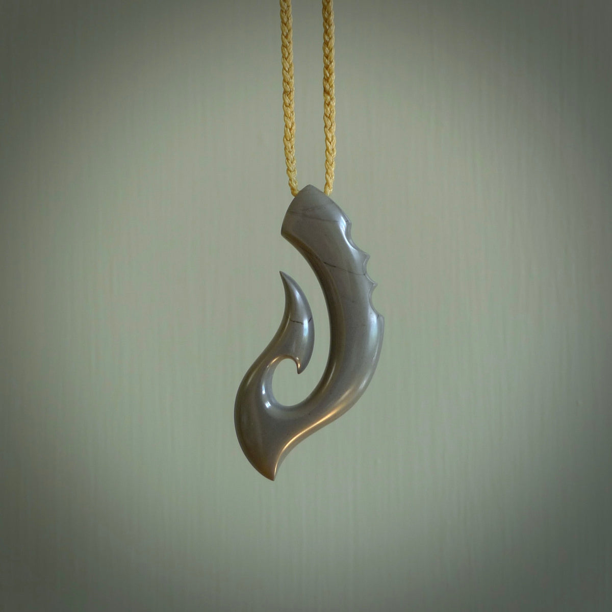 Island Fish Hook Pendant Sterling Silver Medium