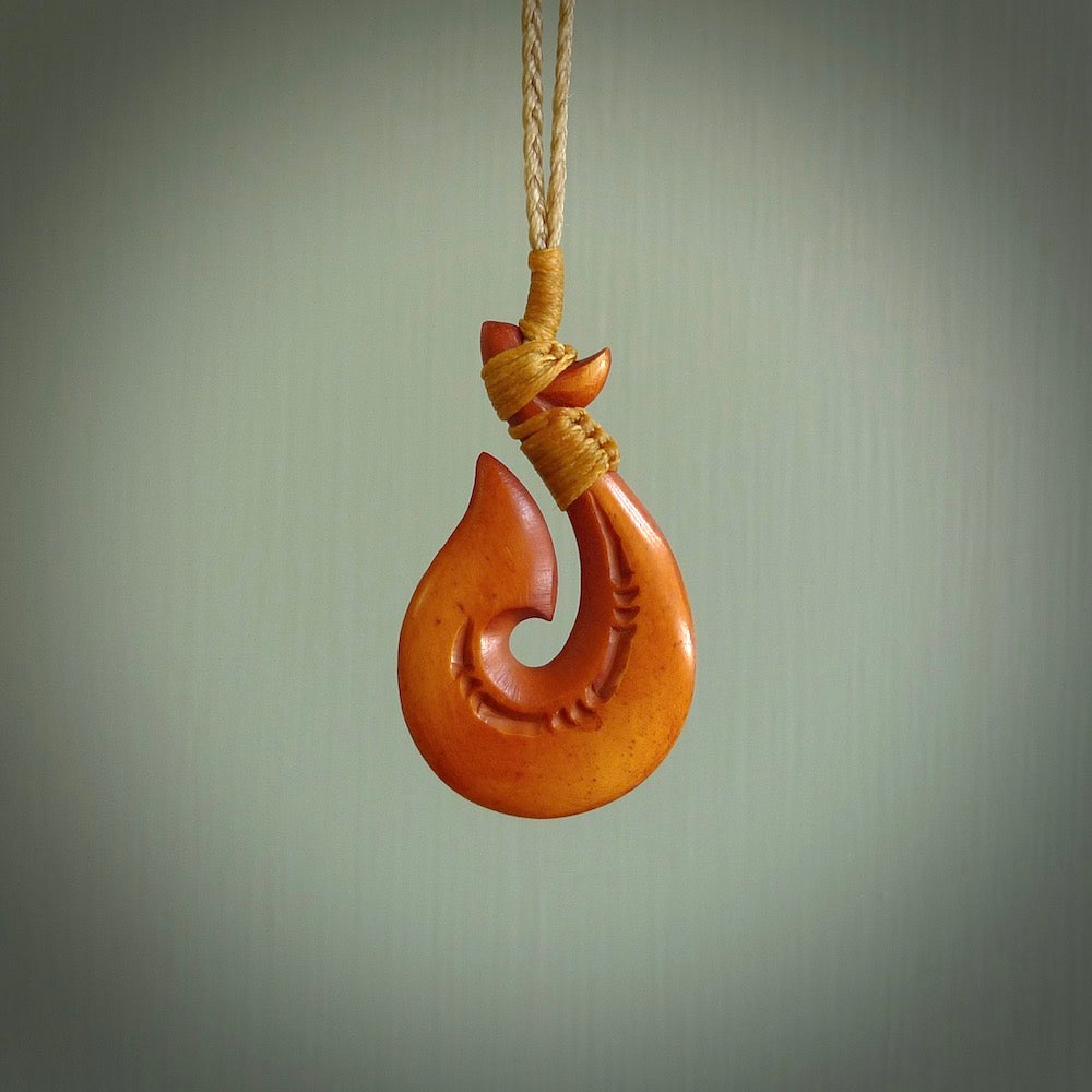 HAND CARVED NATURAL BONE FISH HOOK PENDANT. HAND MADE REAL BONE HOOK – NZ  Pacific