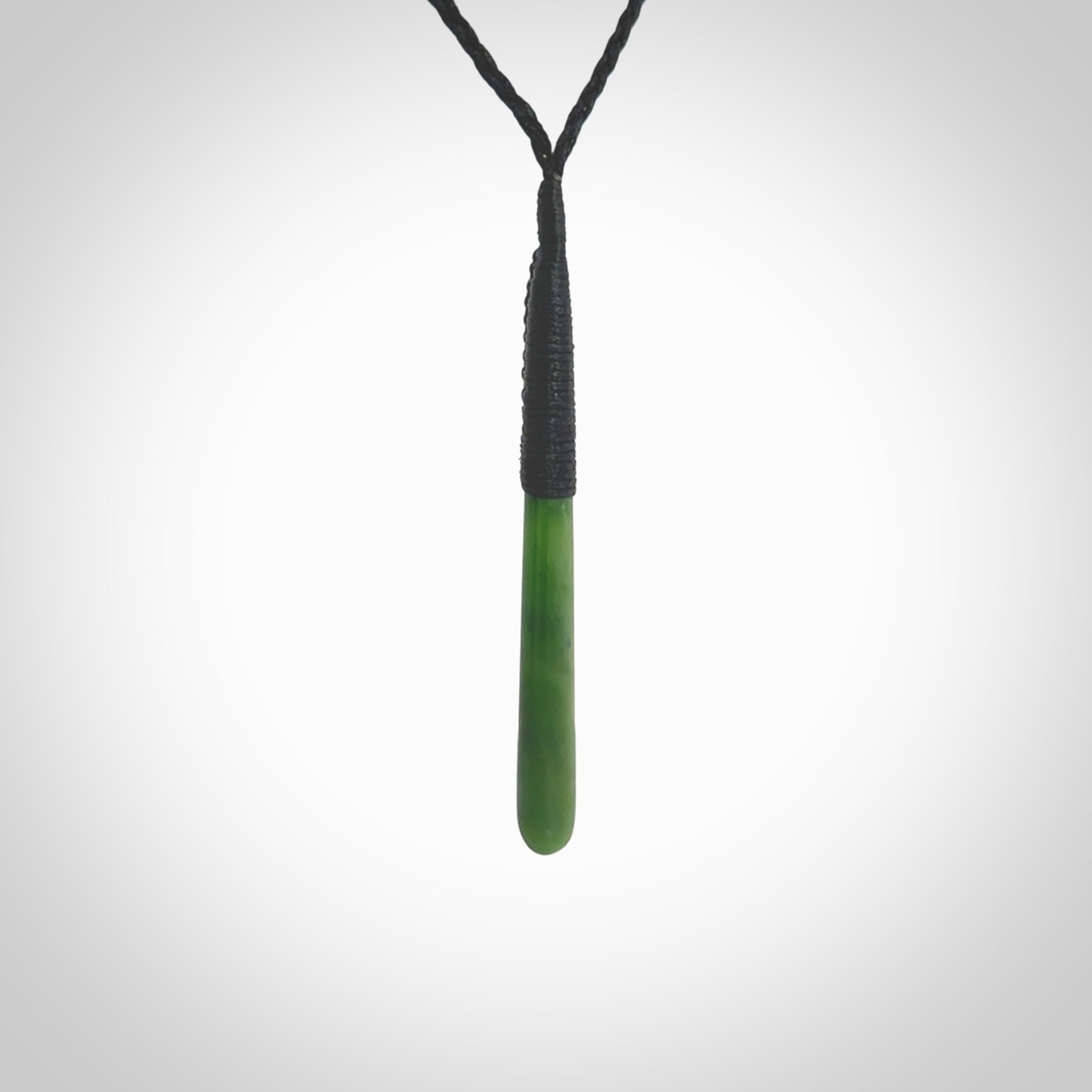 Large New Zealand Kahurangi Pounamu Jade Drop pendant and matching drop earrings. Hand carved from a lovely piece of local New Zealand Kahurangi. Matching necklace and earrings hand carved by Aaron Tabak.