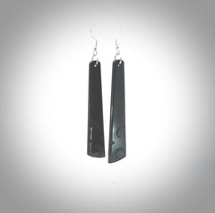 Hand carved by Rueben Tipene, these lovely large Argillite Stone drop earrings are hand made and an absolute delight. One pair only, postage is included in the price.