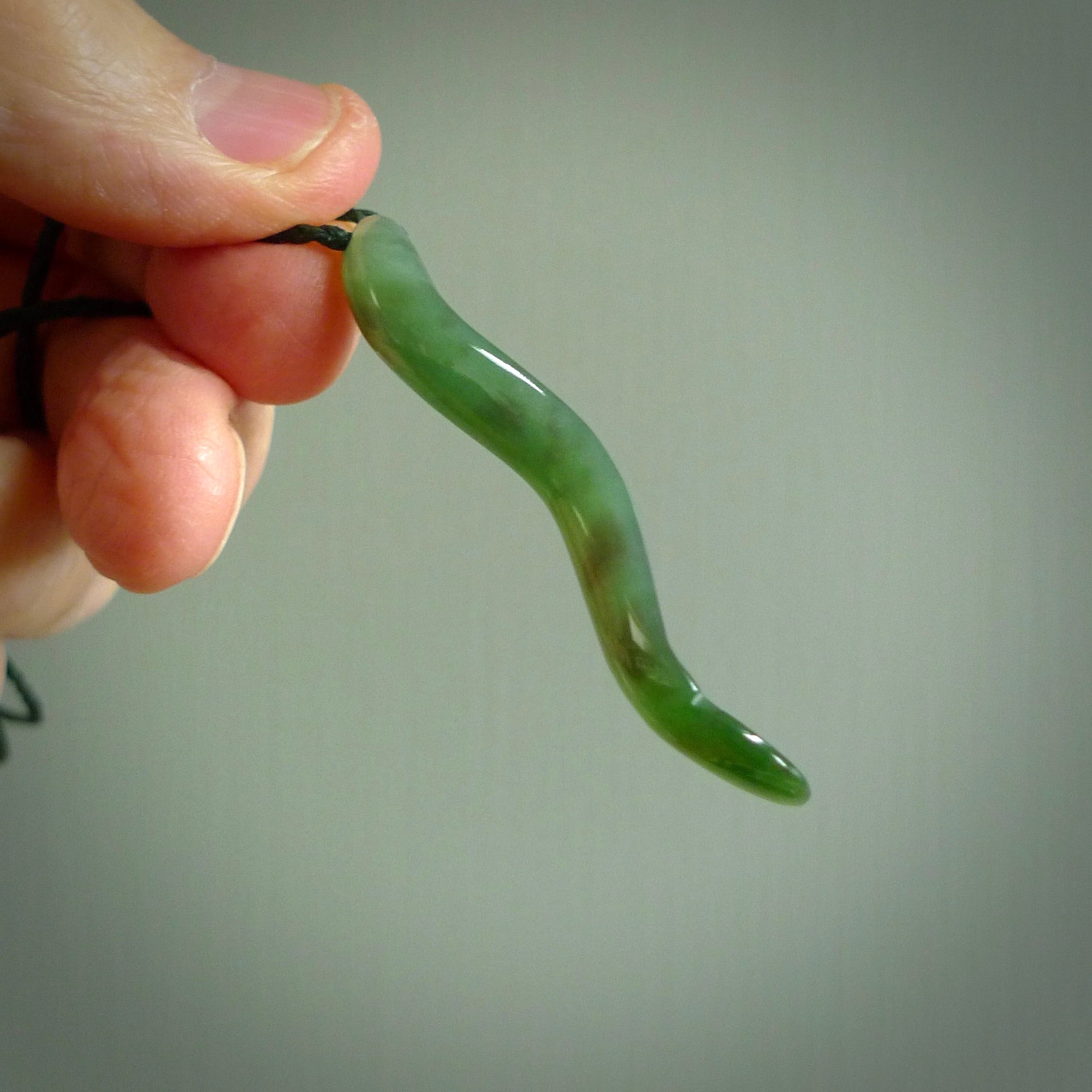 Hand made New Zealand Jade Eel pendant. Hand carved eel pendant. Made from New Zealand Jade.