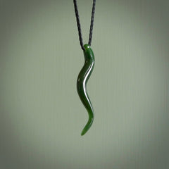 Hand made New Zealand Jade Eel pendant. Hand carved eel pendant. Made from New Zealand Jade.