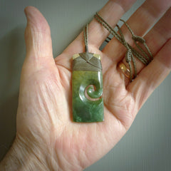 New Zealand jade toki koru pendant. Hand carved in New Zealand. Hand made jewellery.