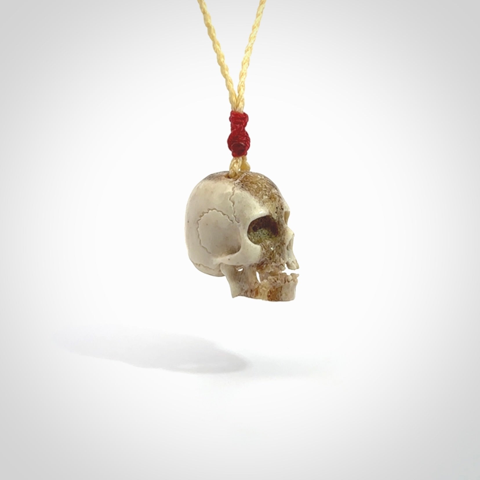 These are handmade skull pendants carved from deer antler. A fantastic piece if you like skulls and would like a medium sized piece. The cord is adjustable so you can wear this where it suits you best. We ship these free worldwide.