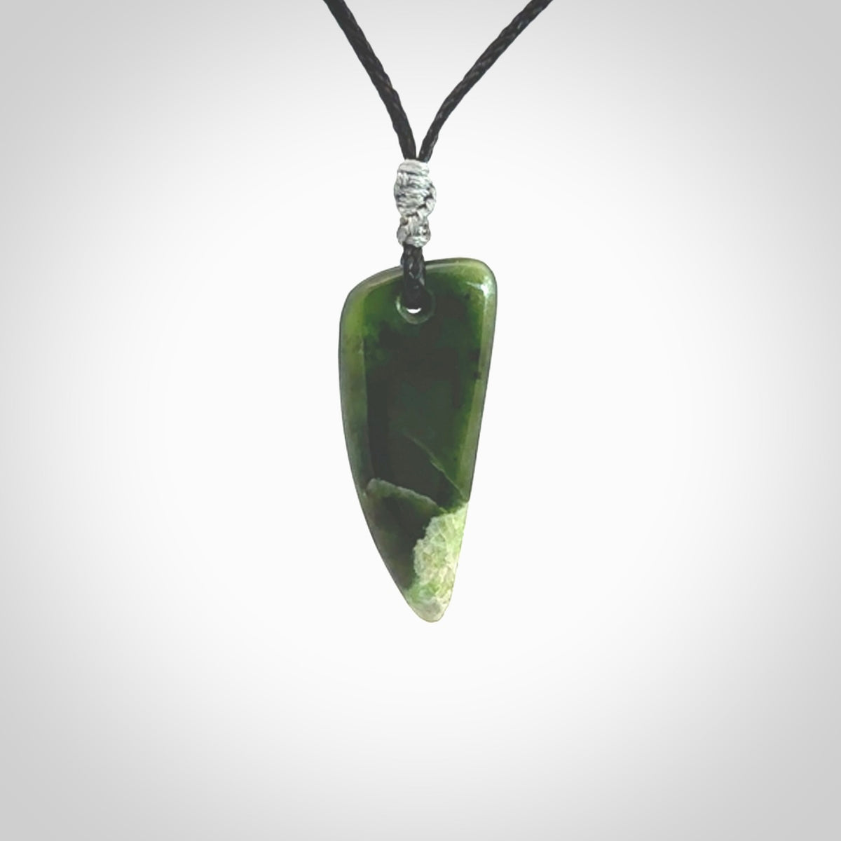 Hand carved New Zealand Jade drop pendant. Beautiful small jade drop art to wear. One only.