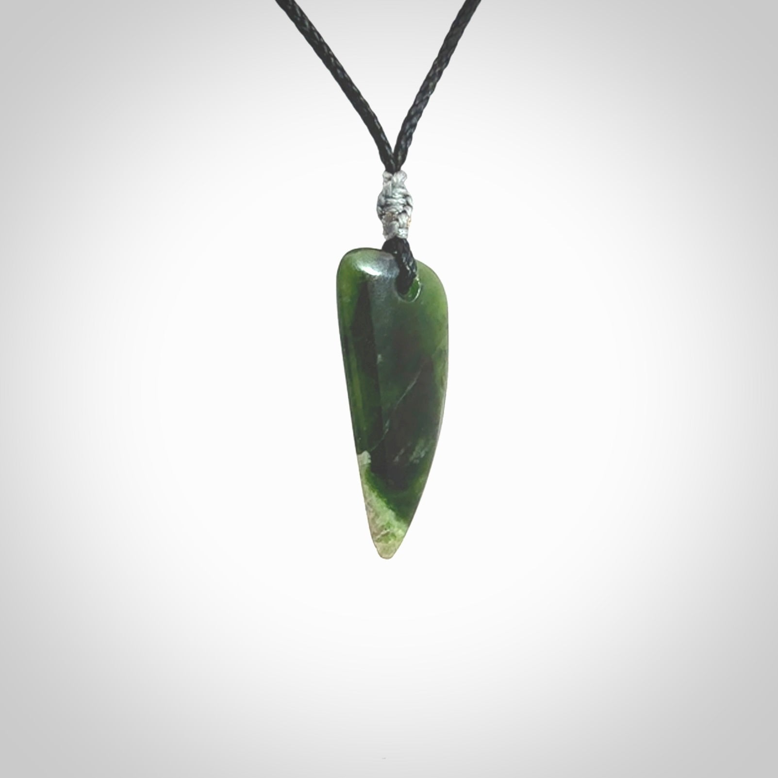 Hand carved New Zealand Jade drop pendant. Beautiful small jade drop art to wear. One only.