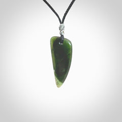 Hand carved New Zealand Jade drop pendant. Beautiful small jade drop art to wear. One only.