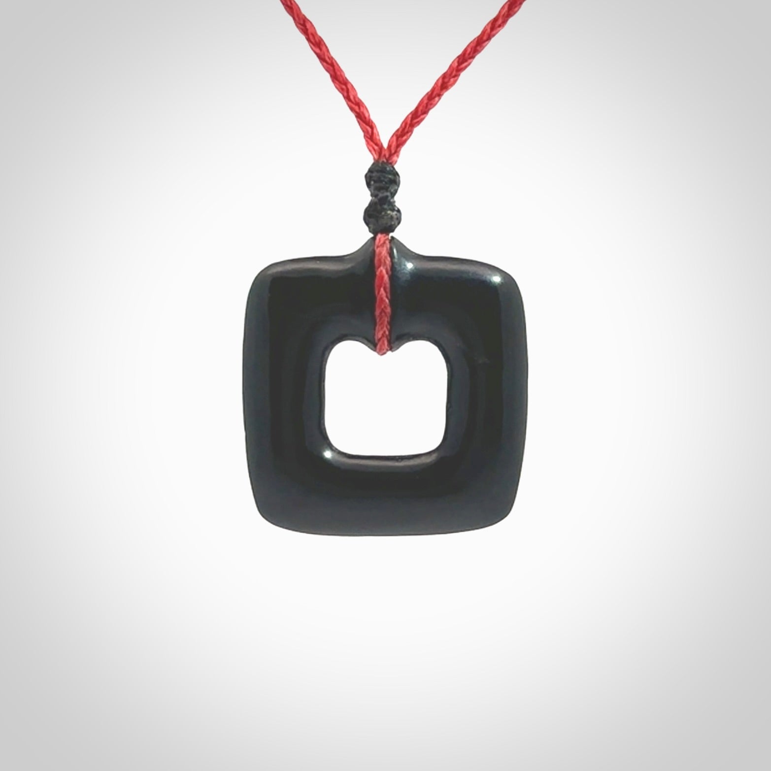 Contemporary pendant hand carved from Australian Black Jade. Designed and made by NZ Pacific. All hand carved in Black Jade and provided with adjustable cords.