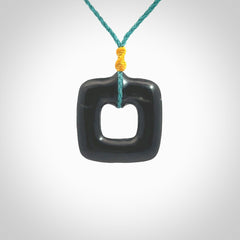 Contemporary pendant hand carved from Australian Black Jade. Designed and made by NZ Pacific. All hand carved in Black Jade and provided with adjustable cords.