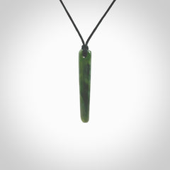 Hand carved pounamu drop pendant. Jade necklace hand made in New Zealand. A simple drop pendant carved from rare New Zealand jade. NZ Pacific jade jewellery for sale online.