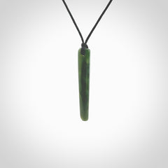 Hand carved pounamu drop pendant. Jade necklace hand made in New Zealand. A simple drop pendant carved from rare New Zealand jade. NZ Pacific jade jewellery for sale online.