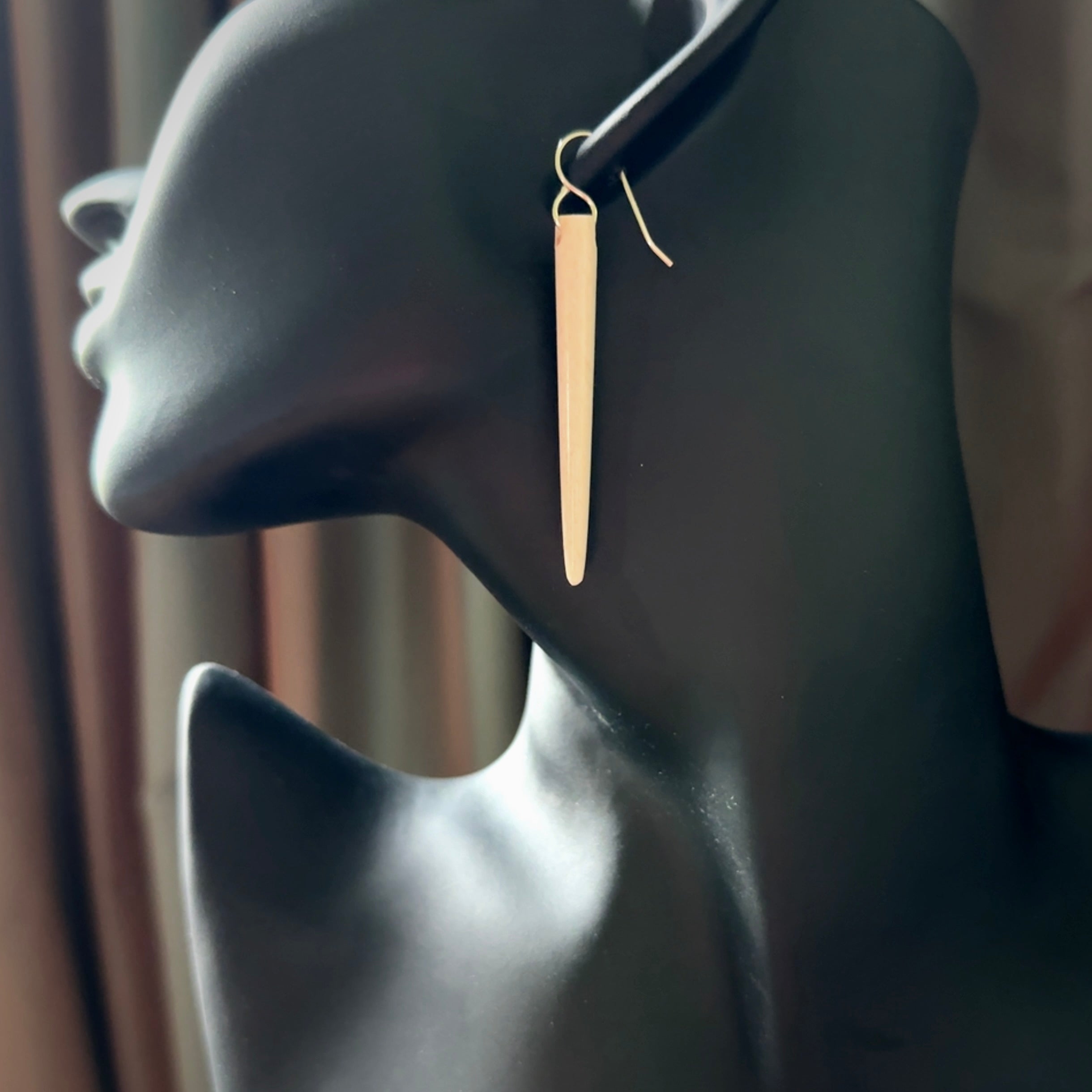 Hand carved large whalebone drop earrings hand made by Kristal Thompson. One only large whale bone drop earrings. Real whale bone art to wear. Free Shipping worldwide. One pair only, delivered in a kete pouch.