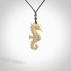 This little pendant is a beautifully carved seahorse pendant made from ancient woolly mammoth tusk. We have designed this so that it can be worn as a pendant, or as a little charm. Made by NZ Pacific and for sale worldwide on our website. Free Postage wherever you are.