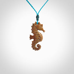 This little pendant is a beautifully carved seahorse pendant made from ancient woolly mammoth tusk. We have designed this so that it can be worn as a pendant, or as a little charm. Made by NZ Pacific and for sale worldwide on our website. Free Postage wherever you are.