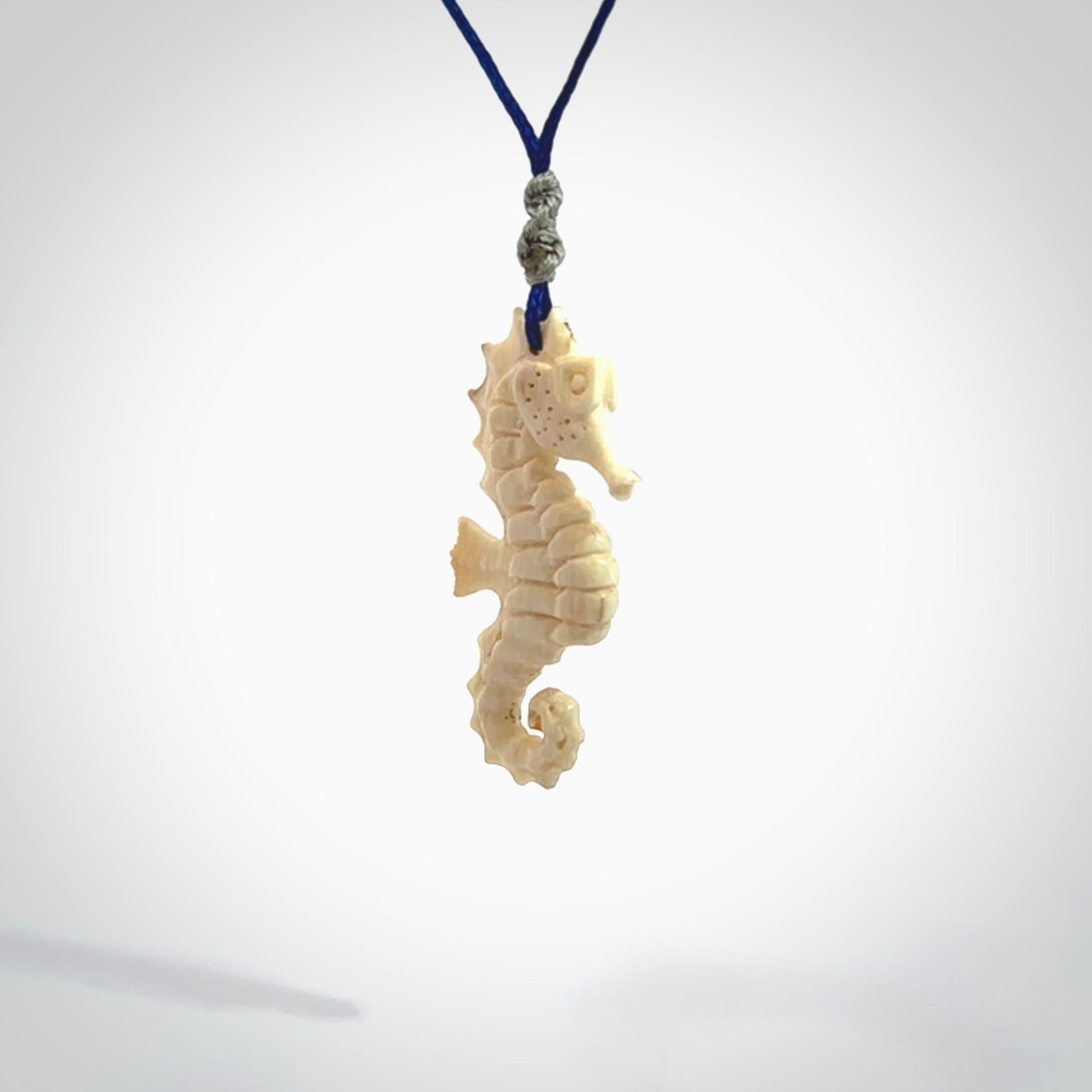 This little pendant is a beautifully carved seahorse pendant made from ancient woolly mammoth tusk. We have designed this so that it can be worn as a pendant, or as a little charm. Made by NZ Pacific and for sale worldwide on our website. Free Postage wherever you are.