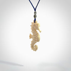 This little pendant is a beautifully carved seahorse pendant made from ancient woolly mammoth tusk. We have designed this so that it can be worn as a pendant, or as a little charm. Made by NZ Pacific and for sale worldwide on our website. Free Postage wherever you are.