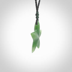 Hand made jade star pendant. Star shaped necklace hand made from Jade, delivered with Express Courier. We provide this pendant on an adjustable cord and packaged in a woven kete pouch.