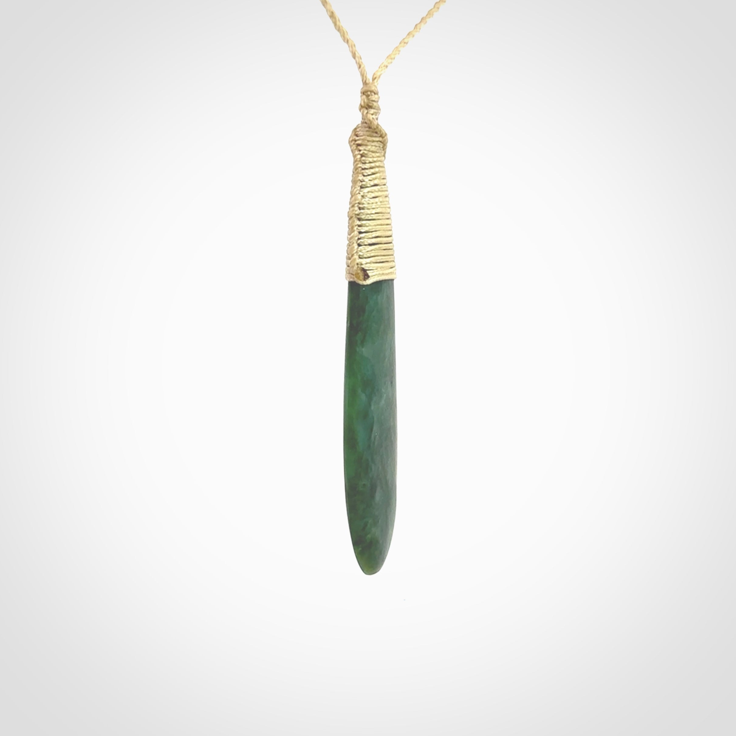 New Zealand flower jade drop pendant. Hand carved in New Zealand by NZ Pacific. Large New Zealand Jade roimata drop necklace. Drop pendant representing healing, comfort and compassion. Unisex pendants for lovers of Jade art to wear.