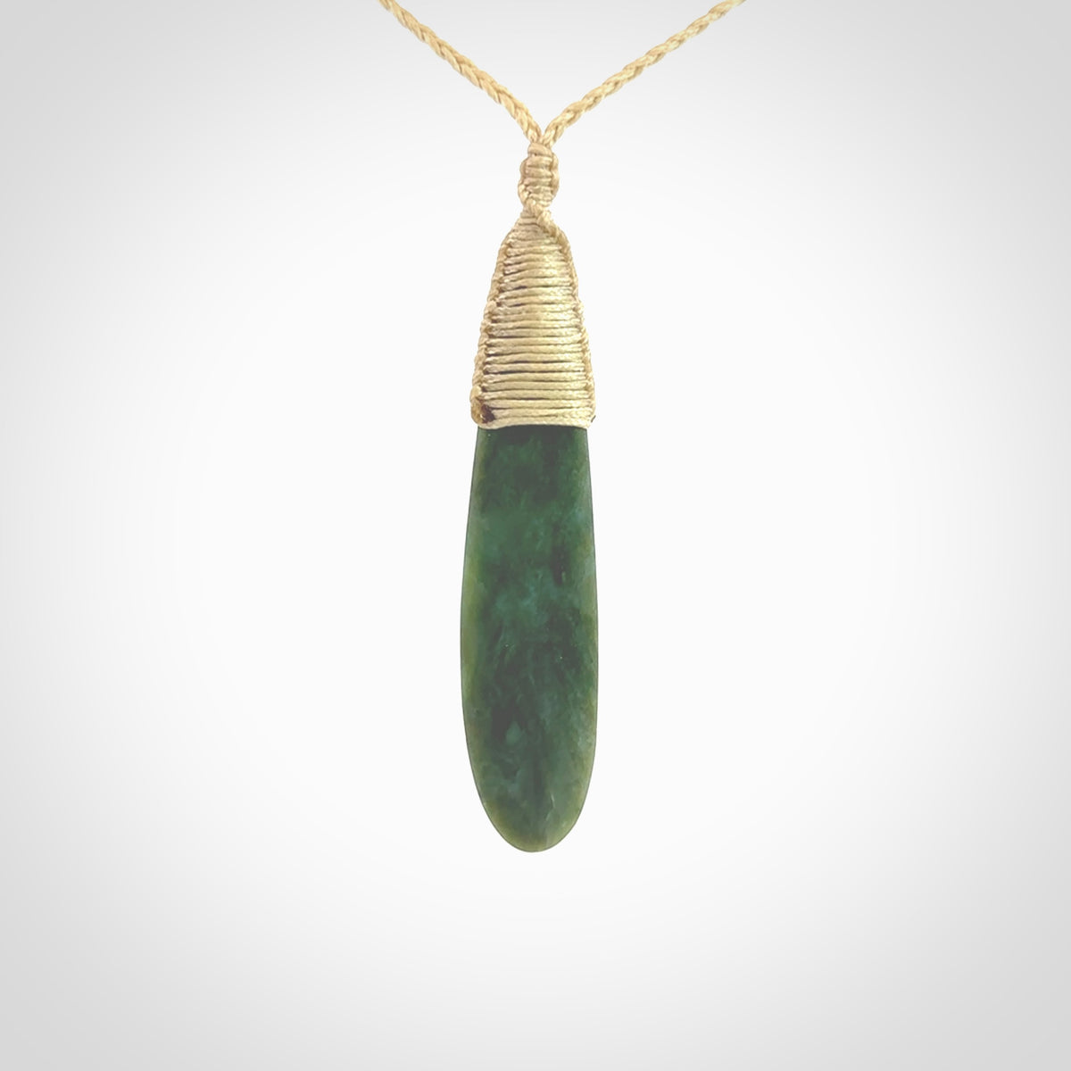 New Zealand flower jade drop pendant. Hand carved in New Zealand by NZ Pacific. Large New Zealand Jade roimata drop necklace. Drop pendant representing healing, comfort and compassion. Unisex pendants for lovers of Jade art to wear.