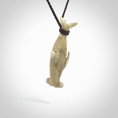 Winghead or hammerhead shark pendant. Handcarved from deer antler by NZ Pacific. Handcarved bone jewellery for sale online.